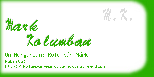 mark kolumban business card